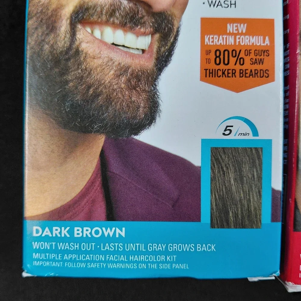 2 Pack Just For Men Easy Comb In Color Mustache Beard M45  A45 Dark Brown Dye